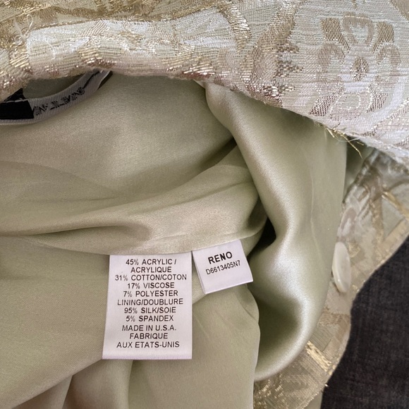 Diane von Furstenberg reno gold metallic shirt dress with pockets - Picture 11 of 17